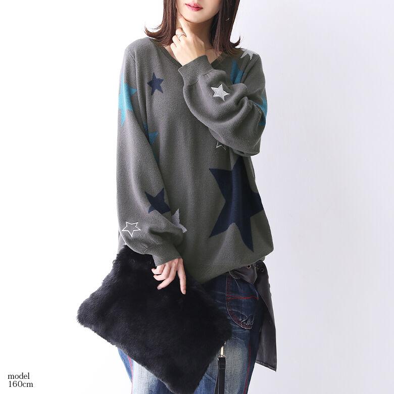 osharewalker ニット セーター レディース トップス 長袖 プル