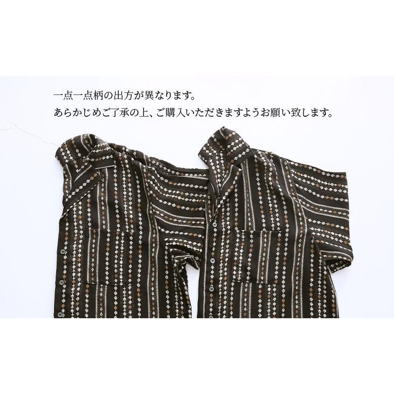 osharewalker プリントシャツ 春夏 シャツ メンズ トップス 半袖 五分