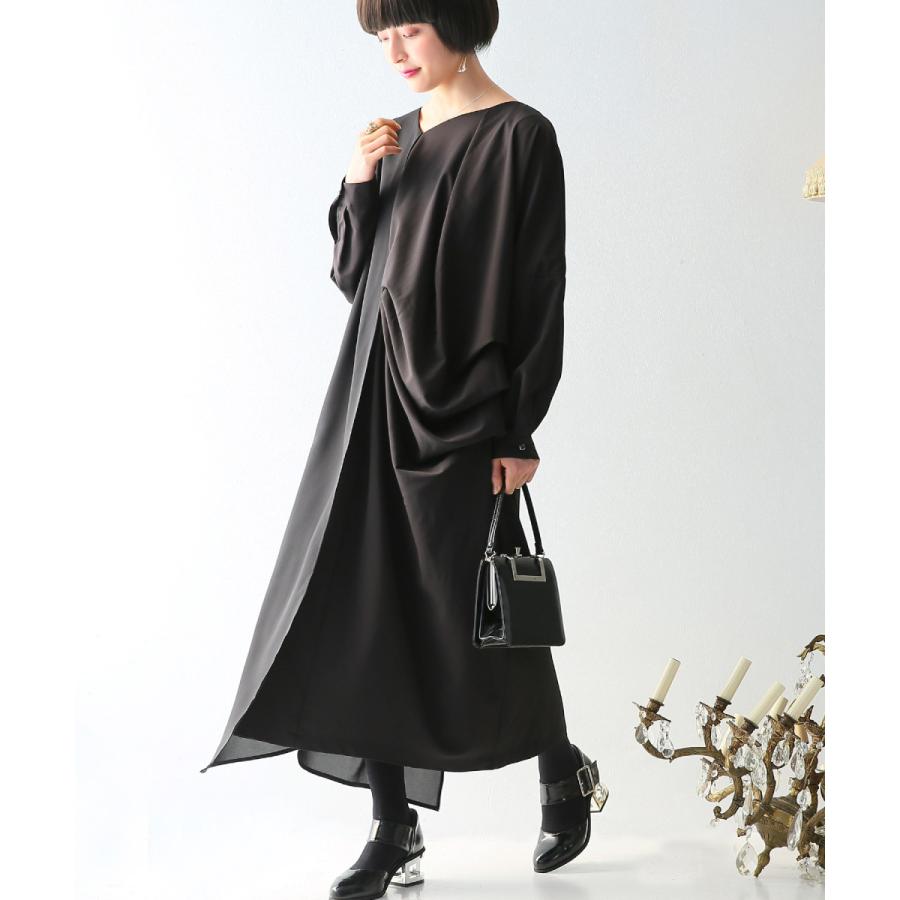 ワンピース ロング レディース 長袖 パーティー アシメ コハク Kohakuハイブリッドデザインオケージョンワンピース 返品交換不可 メール便不可 オシャレウォーカー 通販 Paypayモール
