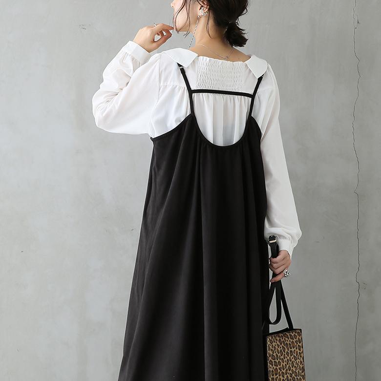 キャミワンピース レディース ワンピース キャミワンピ ロング丈 ノースリーブ Vネック スエード調バックデザインキャミワンピース メール便可 10 オシャレウォーカー 通販 Paypayモール