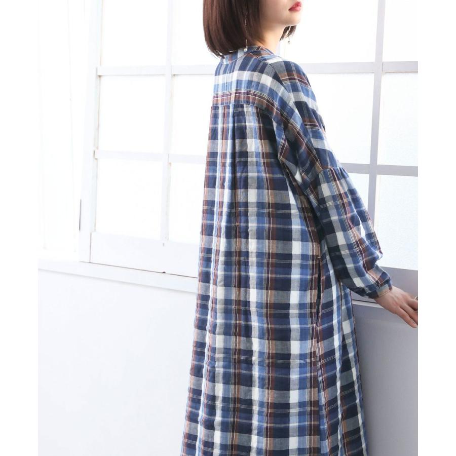 シャツワンピ レディース ロング ワンピース 長袖 羽織り 綿 ダブルガーゼチェックシャツワンピース メール便不可 オシャレウォーカー 通販 Paypayモール
