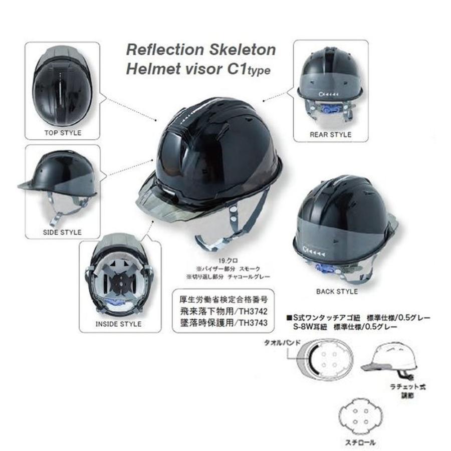 0380 リフレクションスケルトンバイザーヘルメット C1型 安全 保護