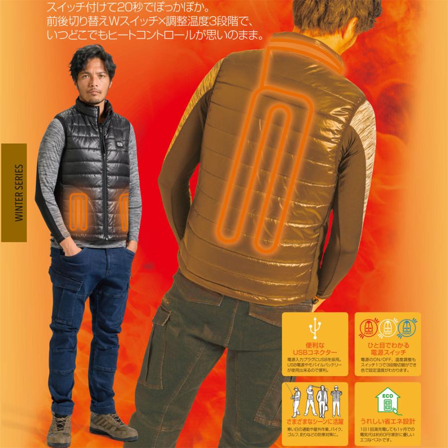 ダブルスイッチヒートベスト バッテリーセット S〜3L 送料無料 : お