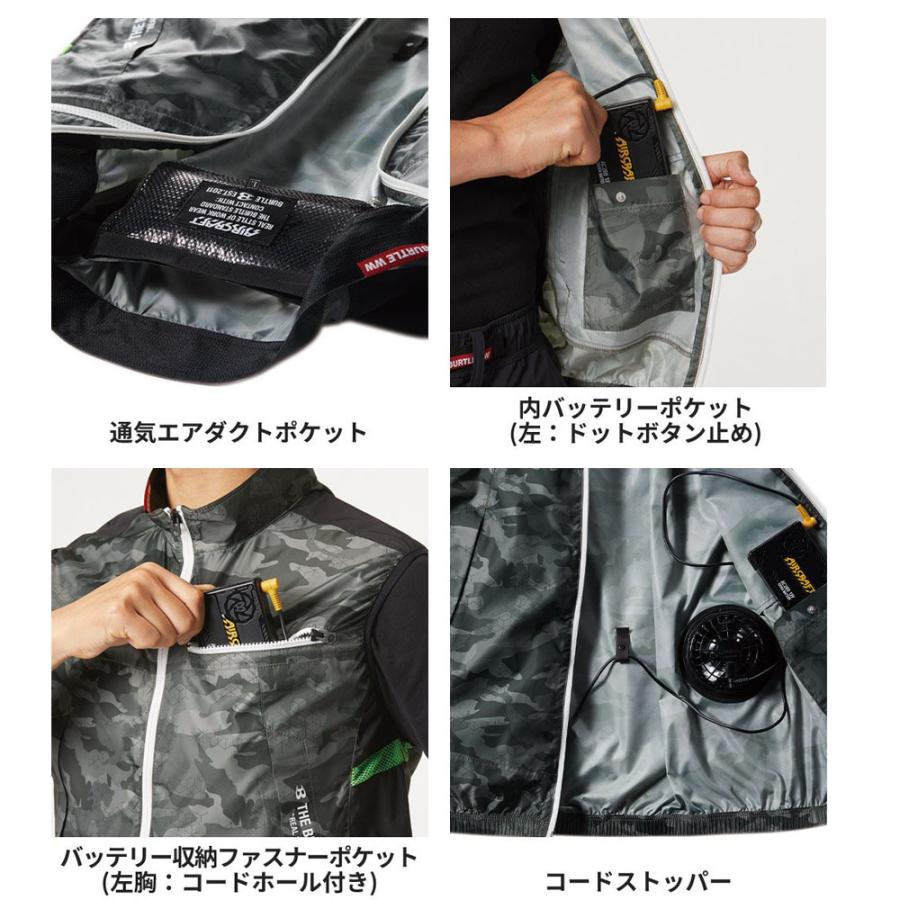 BURTLE エアークラフトベスト（服地のみ）S〜3XL 空調 服 撥水 男女