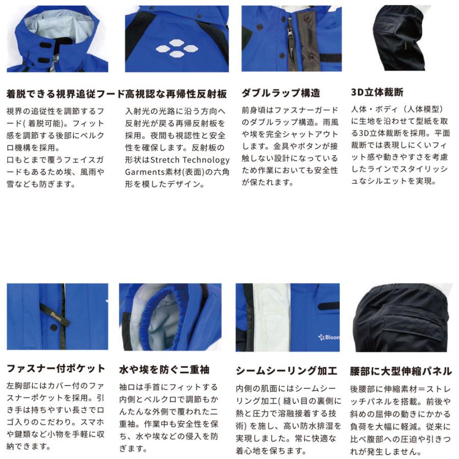 ゴアテックス Bloom 透湿防水ジャケット 耐水圧35000mm 透湿度10800g