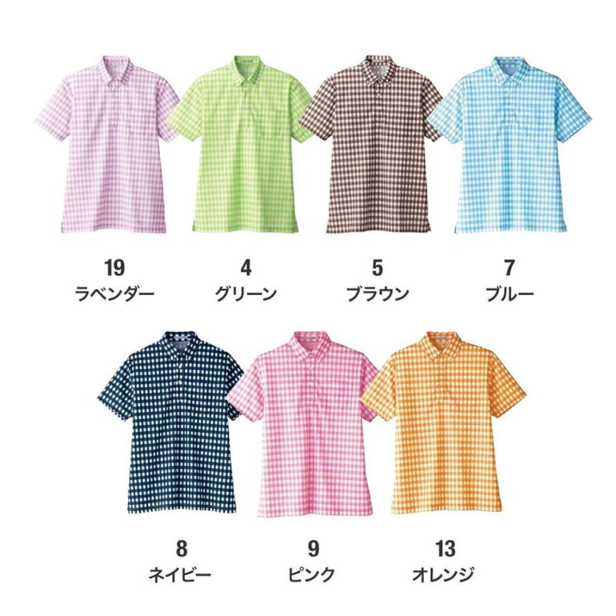 FACEMIX チェックプリント ポロシャツ SS〜4L シャツ 半袖 チェック