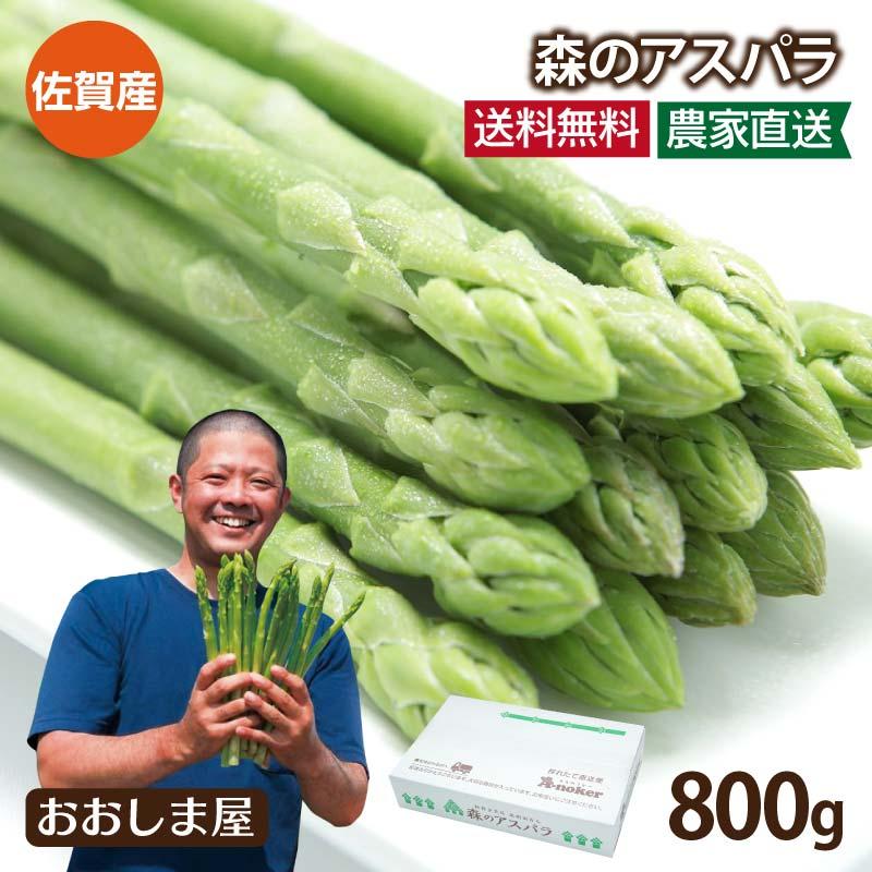 限定販売 アスパラガス 送料無料 森のアスパラガス 800g 佐賀産 国産 農家直送 ギフト 6月中旬より順次出荷 食品 野菜 大嶌屋 おおしまや