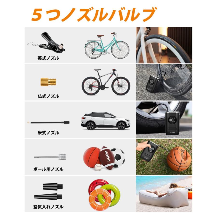 21年最新入荷 空気入れ 充電 空気入れ 車 エアコンプレッサー 自転車 小型 電動空気入れ 自動車 電動エアーポンプ 充電式電動空気入れ 電動 空気入れ 米式 英式変換 仏式 コンプレッサー Ktologistics Com Vn
