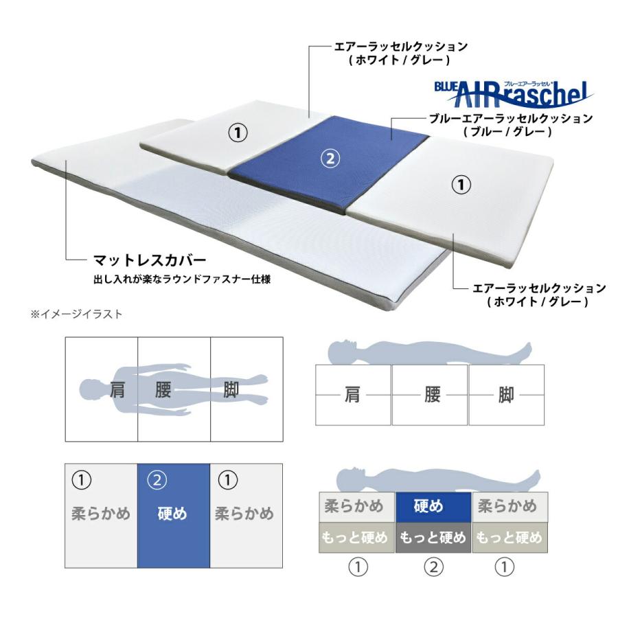 オーシン（OSHIN） 3分割リバーシブルマット ダブル 敷パッド パッド