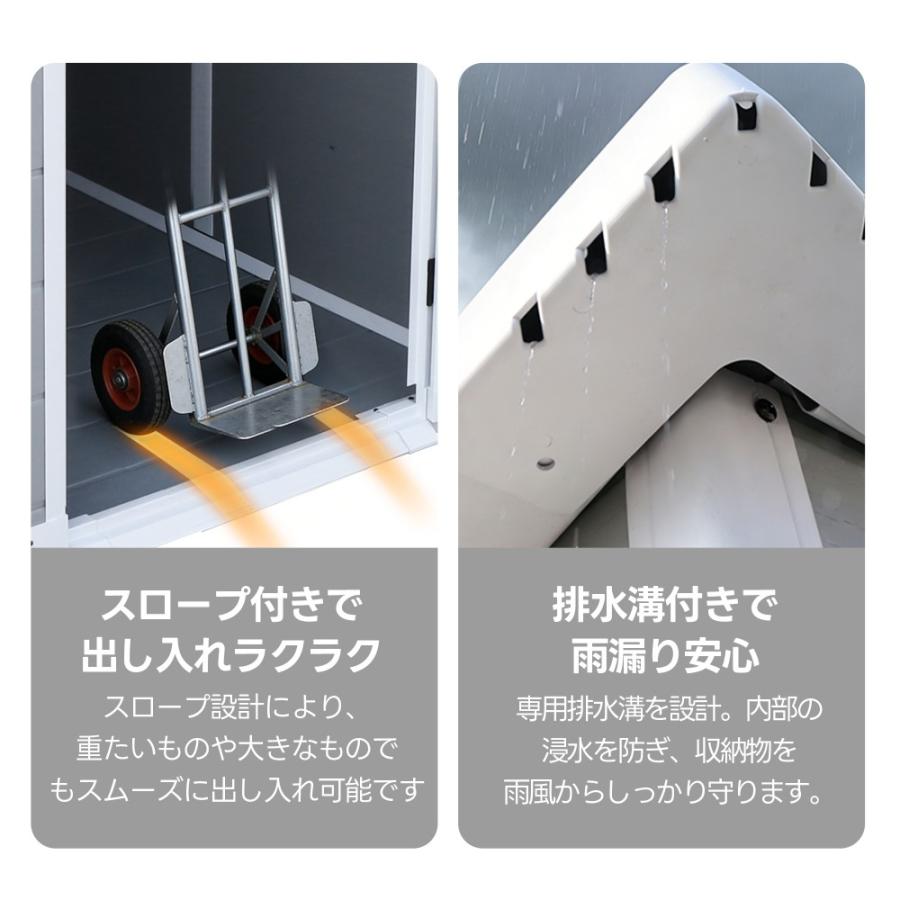 限定価格 樹脂製物置 屋外 戸外収納庫 PP樹脂製 窓付き 床板付き 倉庫