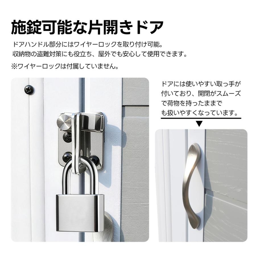限定価格 樹脂製物置 屋外 戸外収納庫 PP樹脂製 窓付き 床板付き 倉庫