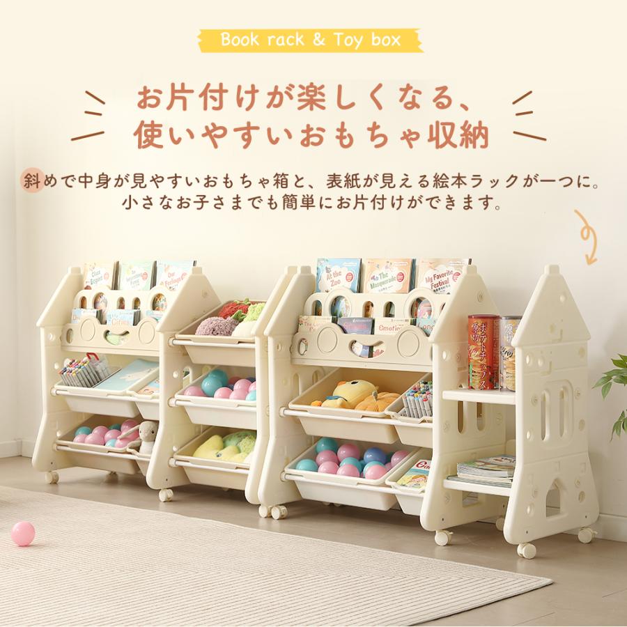 爆買☆ボナースストア+4%】【2タイプ】おもちゃ箱 3段 キャスター付き