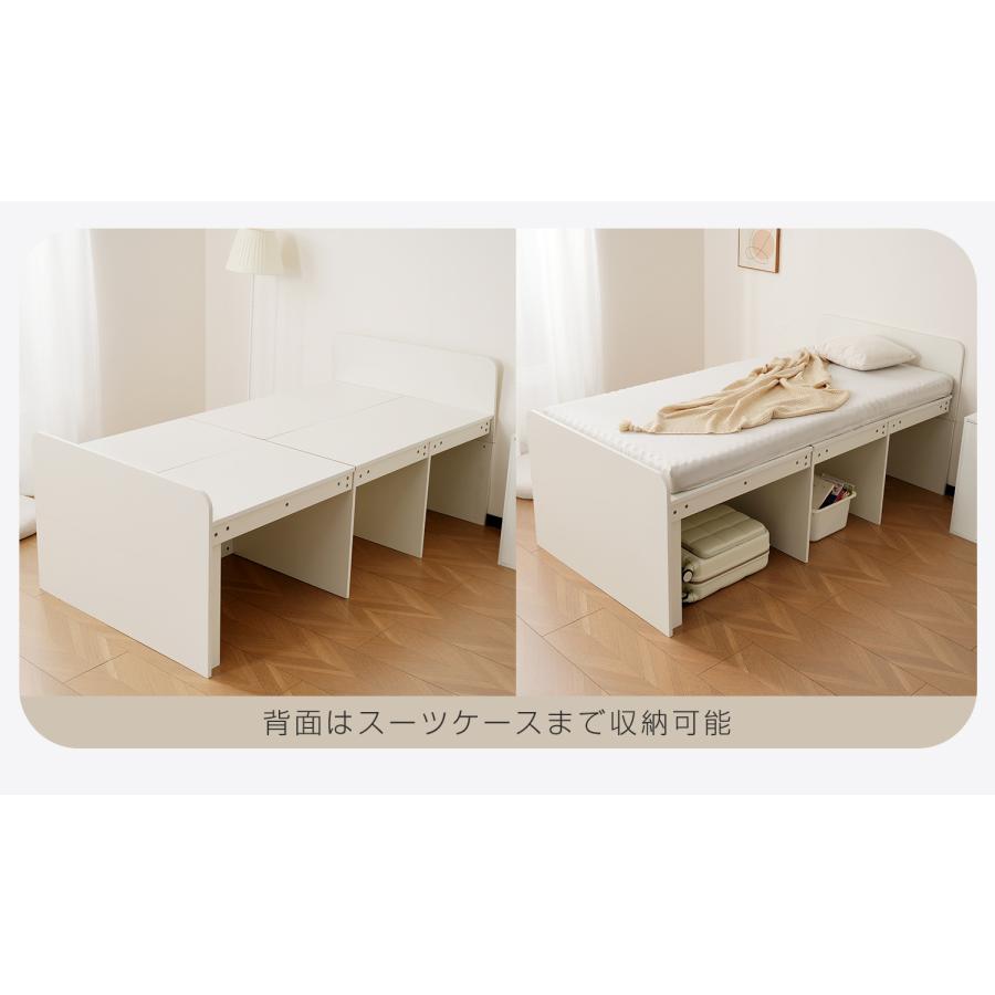 シングル シングルベッド 高いベッド 耐荷重200kg 収納付き 収納ボックス付き ハイベッド ベッドフレーム シングルベッド 木製 収納 頑丈 【バノン】