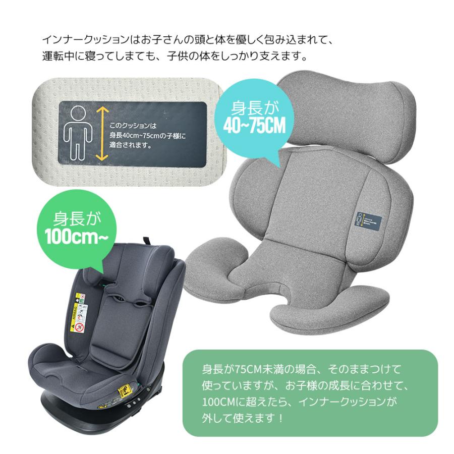 【最大1000円OFFクーポン】【予約販売】チャイルドシート  新生児 ISOFIX 0歳〜12歳 ベビーシート 360度回転式 ジュニアシート キッズシート ロングユー｜osjeasylife｜21