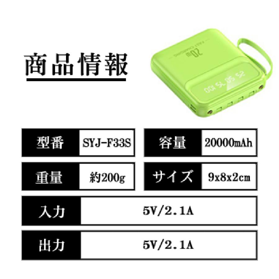 90日保証付き)モバイルバッテリー 20000mAh 大容量 小型 軽量 90日保証付き)モバイルバッテリー 20000mAh 大容量 小型 軽量