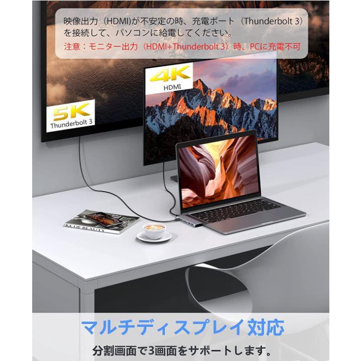 USB TypeC ハブ MacBook Air ハブ macbook ハブ mac ハブ 7in1Air専用 4K HDMI映像出力 PD急速充電 USB-Cデータ伝送 USB3.0*2 TF SDスロット｜oskarschindlershop｜04