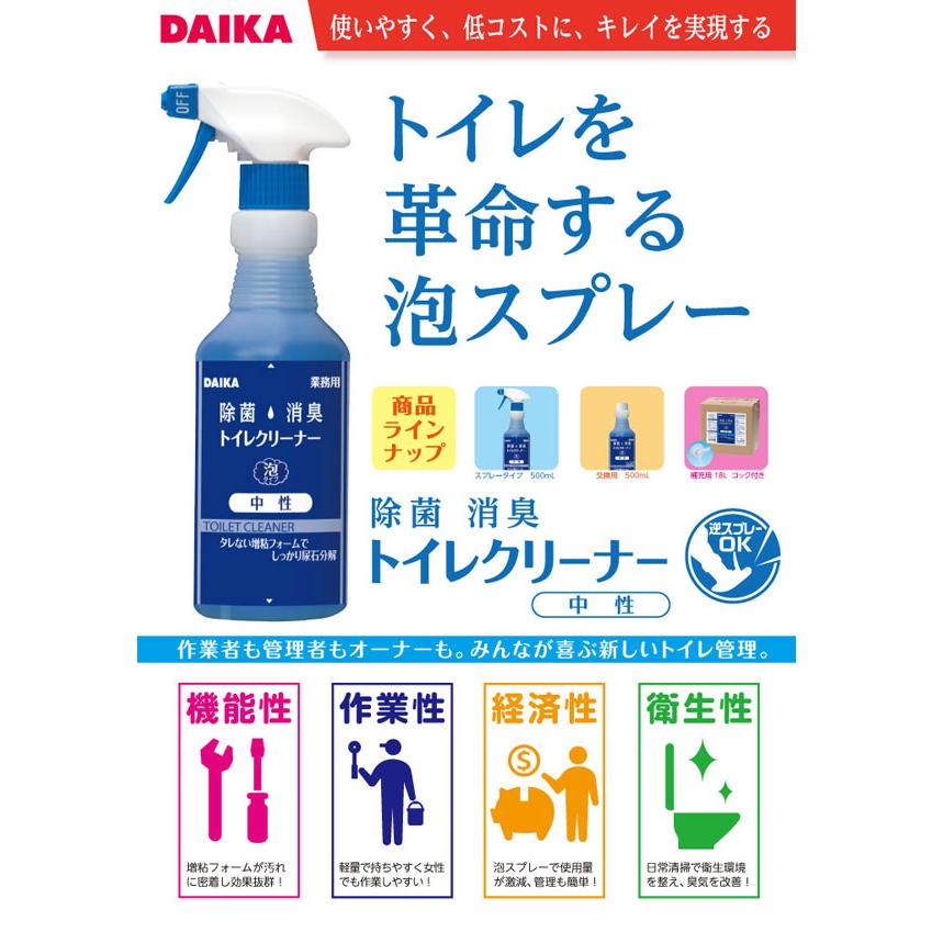 【法人専用】ダイカ　除菌消臭トイレクリーナー中性500mlスプレー６本入《ポリオキシエチレンアルキルエーテル》 |  | 01