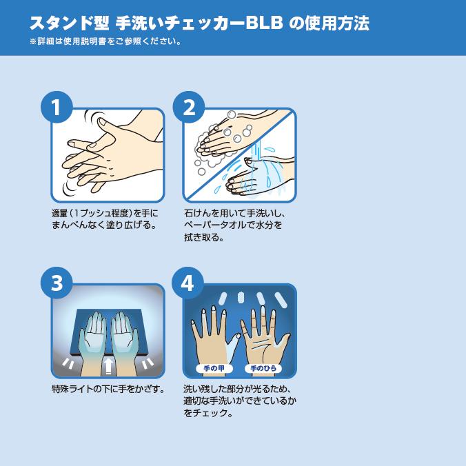 スタンド型手洗いチェッカーBLB 24 サラヤ 41127 手洗い 衛生 ホテル レストラン 病院 教育 感染対策 | SARAYA | 02