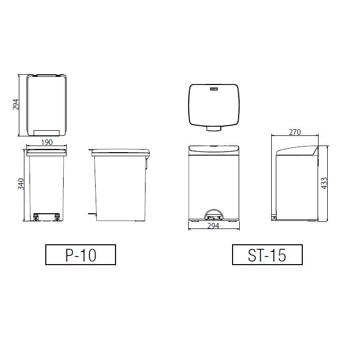 ゴミ箱 ダストボックスFITステップ P ごみ箱 山崎産業 DP-37L-PC オフィス ダストボックス くず入れ 屋内用 P-10 | 山崎産業 | 02