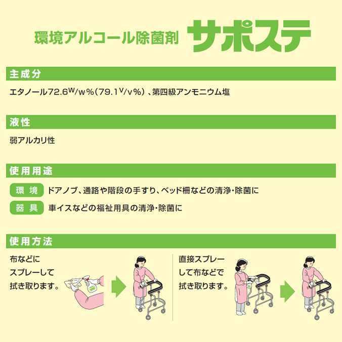 サラヤ 環境アルコール除菌剤 サポステ 5L×3本 カップ＆ノズル付 抗菌 洗浄 衛生 病院 美容_3
