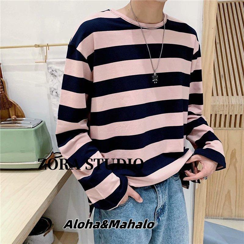 ロングTシャツ 秋服 メンズ ボーダーTシャツ オーバーサイズ ロングTシャツ 秋服 メンズ ボーダーTシャツ オーバーサイズ