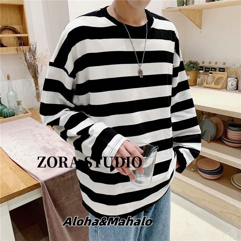 ロングTシャツ 秋服 メンズ ボーダーTシャツ オーバーサイズ ロングTシャツ 秋服 メンズ ボーダーTシャツ オーバーサイズ