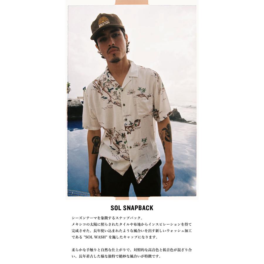 正規輸入品 ブリクストン キャップ メンズ スナップバック 刺繍 ロゴ 平つば BRIXTON SOL HP SNAPBACK | BRIXTON | 03