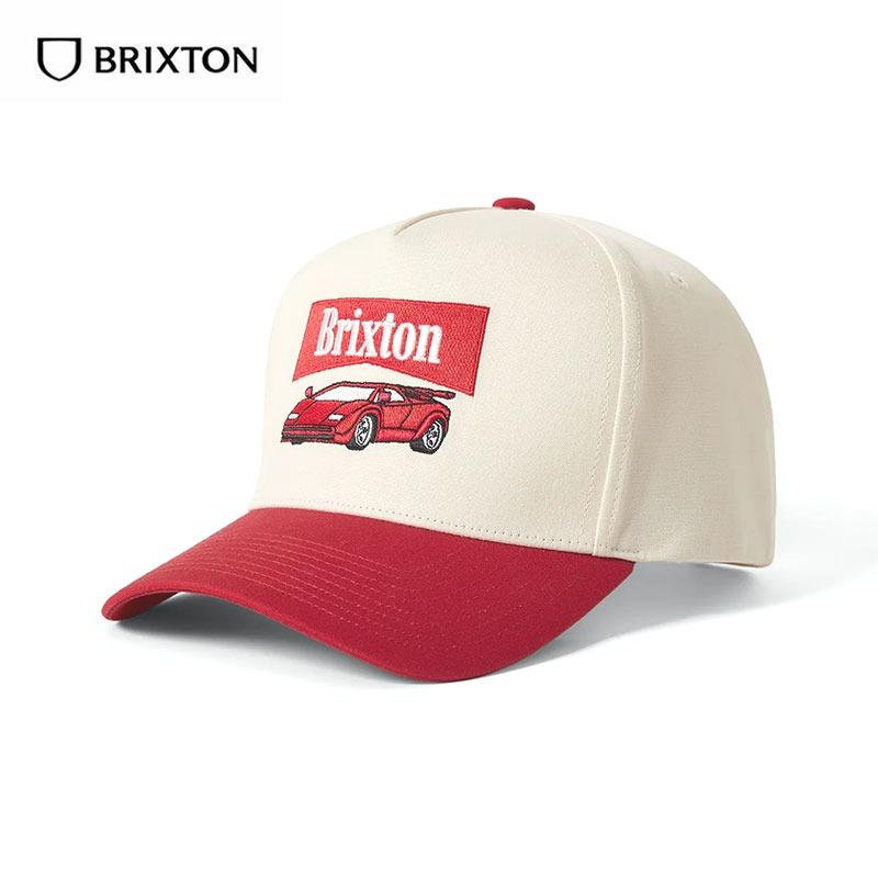 BRIXTON ブリクストン CHAMPION NP MP SNPK 帽子 キャップ ストリート アメカジ スナップバック スケボー スケートボード アメリカ アウトドア ブランド 白 赤 | BRIXTON