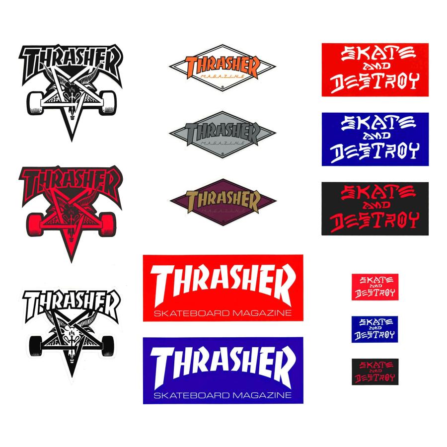 THRASHER（スラッシャー） Sticker Skate and Destroy (M) Red