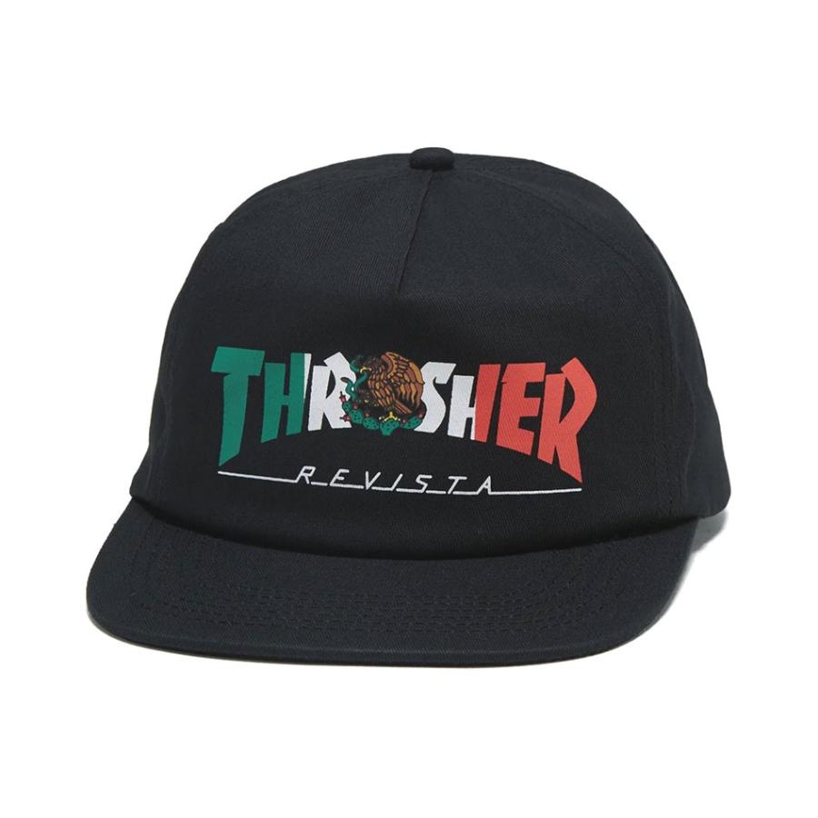 THRASHER スラッシャー MEXICO REVISTA SNAPBACK キャップ 帽子 スケートボード ストリート スケボー スナップバック メンズ ブランド ブラック メキシコ | THRASHER | 01