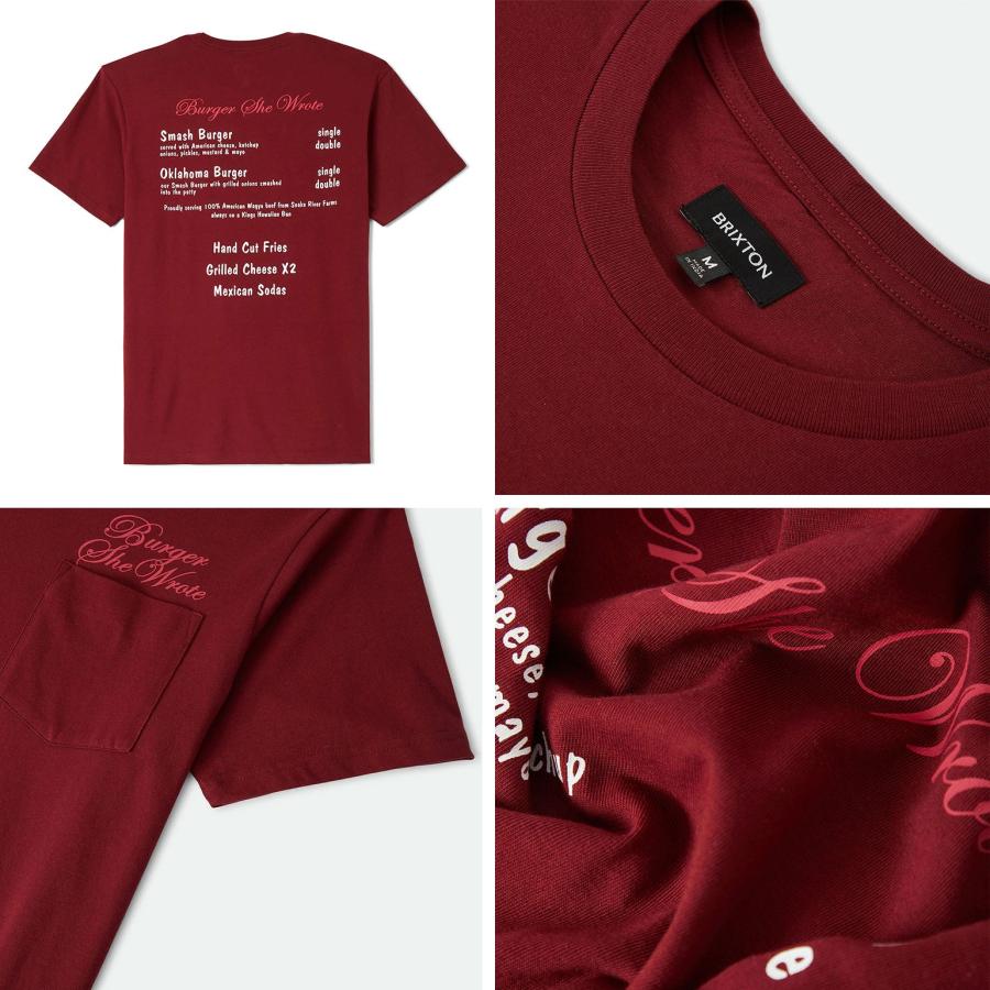 BRIXTON ブリクストン BURGER SHE WROTE POCKET TEE Tシャツ ポケット付き メンズ ポケT アメカジ スケボー スケートボード ストリート ブランド ハンバーガー | BRIXTON | 12
