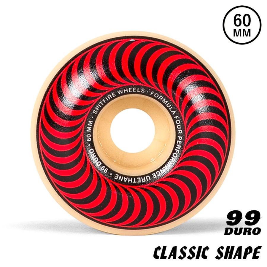 SPITFIRE WHEELS スピットファイヤー ウィール F4 クラシック スケートボード スケボー FORMULA FOUR CLASSIC 99DURO 60mm｜oss