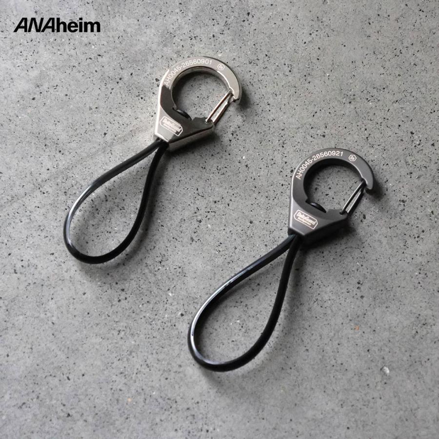 ANAheim (アナハイム) Rubber Loop Carabiner カラビナ おしゃれ メンズ レディース アウトドア 鍵 キーリング 黒 車 キー ストリート ベルト ゴムバンド | ブランド登録なし