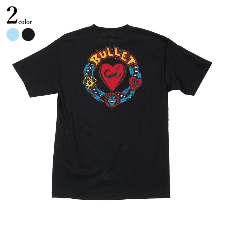 SANTA CRUZ（サンタクルーズ） スケボー Tシャツ メンズ 半袖 黒 水色