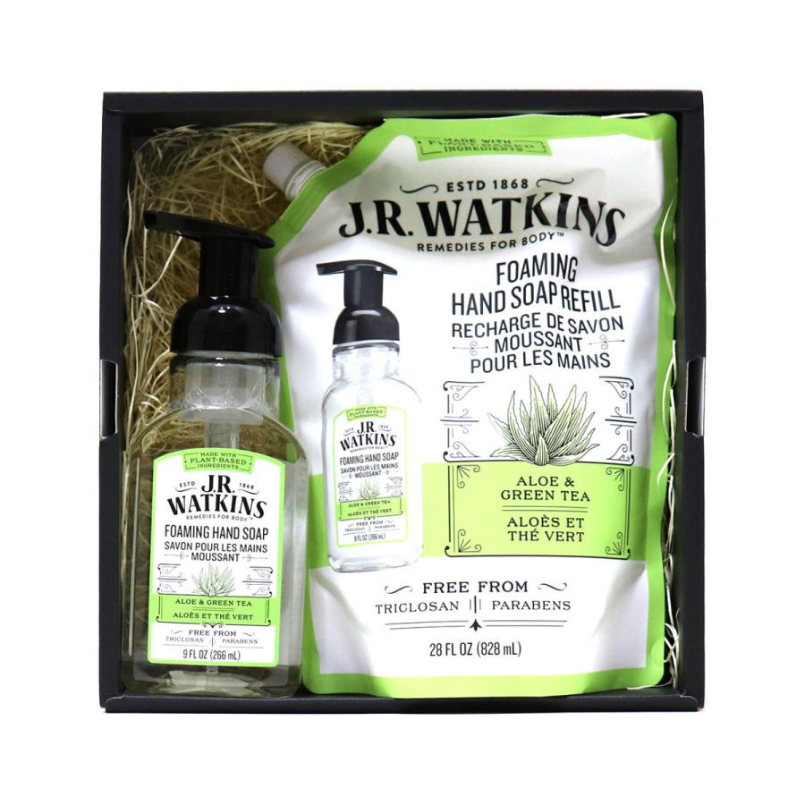 ジェイアールワトキンス ハンドソープ 泡タイプ J.R. Watkins ギフトセット フォーミングハンド & リフィル アロエ & グリーンティ | J.R.Watkins | 01