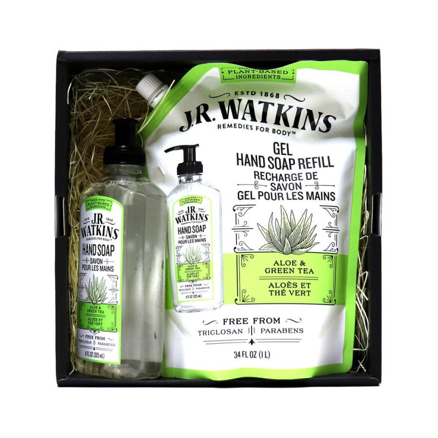 ジェイアールワトキンス ハンドソープ ギフトセット J.R. Watkins ハンド & リフィル アロエ & グリーンティ | J.R.Watkins | 01