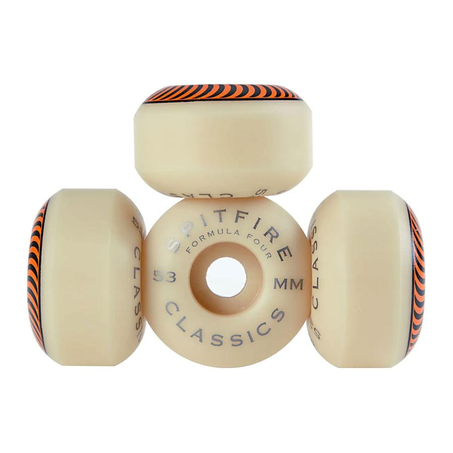 新品SPITFIRE FORMULA FOUR 53MM 99Duro海外正規品 Spitfire Formula Four Full Conical 53mm 99a Skateboard Wheels | Zumiez
