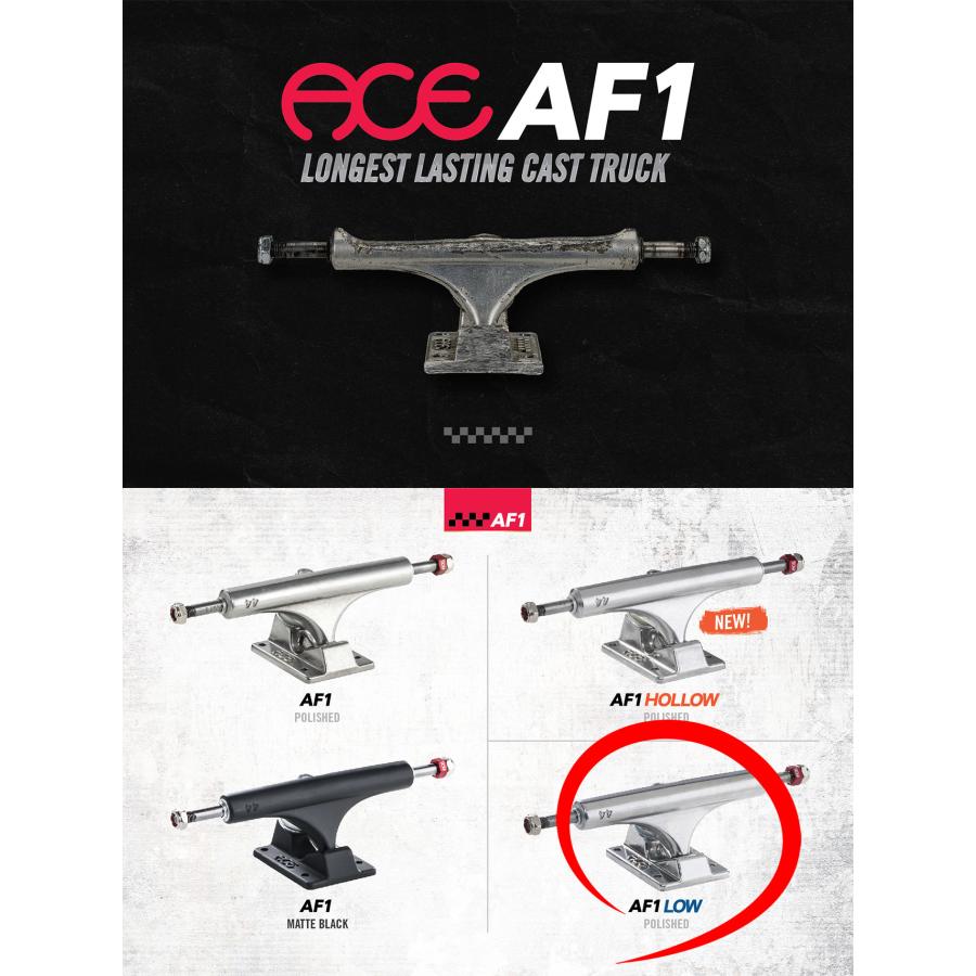 エース トラック ロー ace スケートボード スケボー シルバー 2個1セット ACE TRUCKS AF1 Truck LOW w