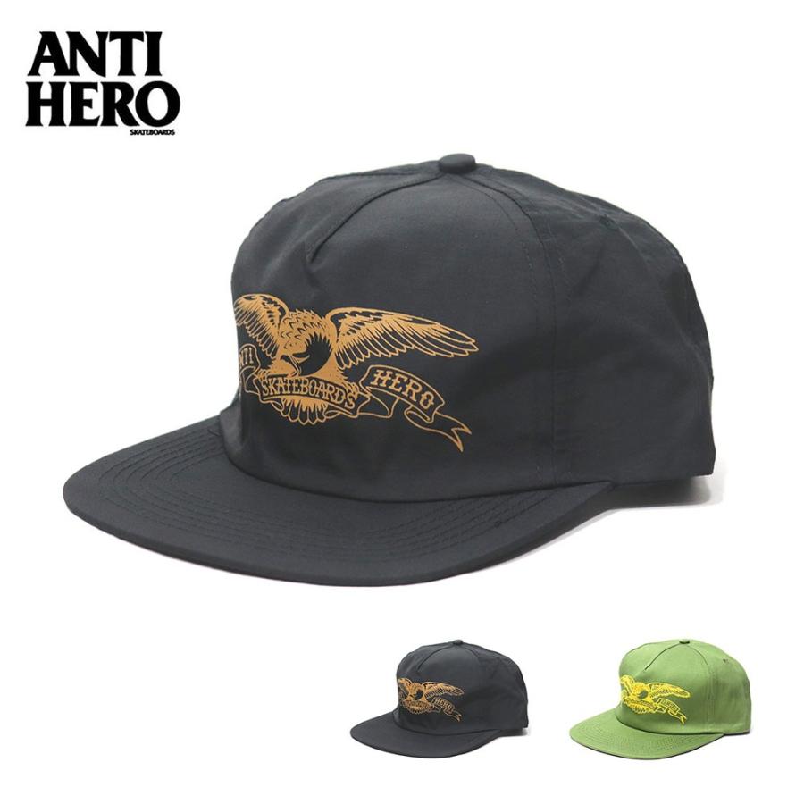 アンチヒーロー スケートボード スナップバックキャップ ブラック ANTIHERO (アンタイヒーロー) BASIC EAGLE Snapback Hat キャップ