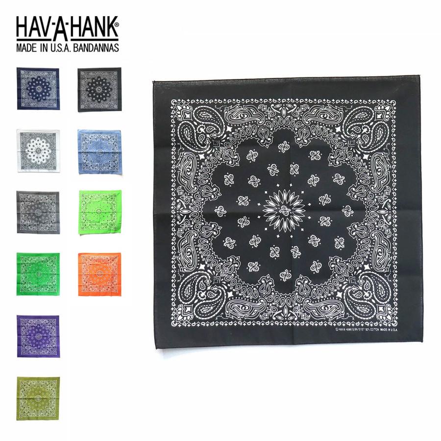 HAV-A-HANK (ハバハンク) TRADITIONAL PAISLEY BANDANNAS バンダナ メンズ おしゃれ 首 ペイズリー柄 usa製 黒 コットン ヒップホップ | HAV-A-HANK