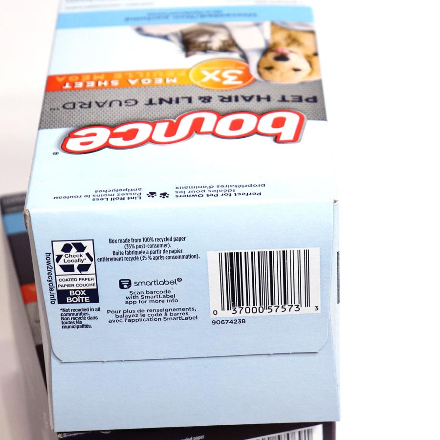 Bounce バウンス 柔軟剤シート 乾燥機用シート ペット ドライヤー Pet Hair and Lint Guard Mega Dryer