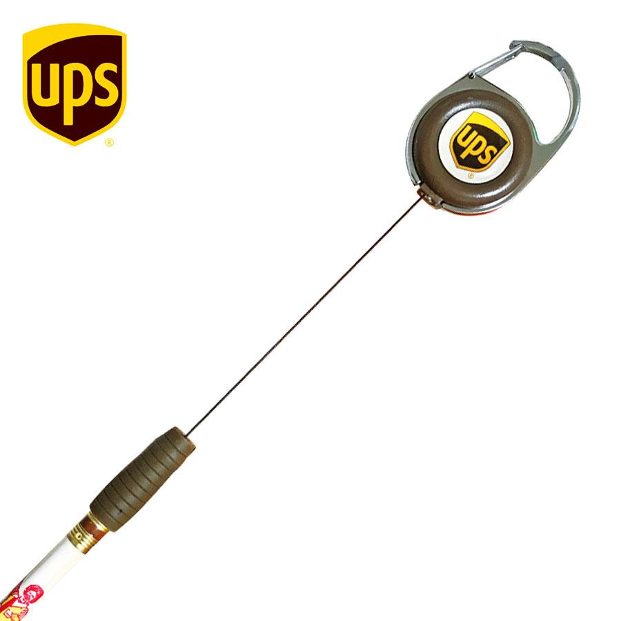 UPS (ユーピーエス) PULL REELS ペン 鉛筆 えんぴつ ホルダー クリップ カラビナ 伸びるキーホルダー 文房具 プレゼント 文具 アメリカ 輸入 雑貨 | ブランド登録なし