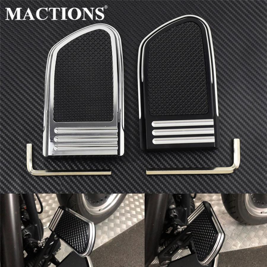 Motorcycle Black/Chrome Brake Pedal Pad Cover For Harley Dyna Wide