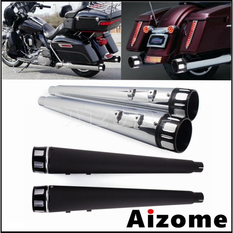 1Pair Motorcycle 45mm SlipOn Mufflers Exhaust Pipes For Harley Touring