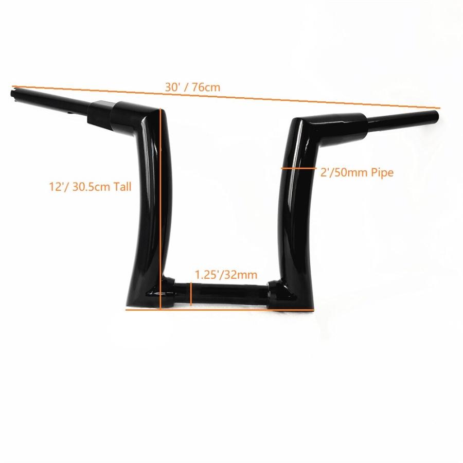 メッキ バイク 12' 14' Tall Ape Hanger ハンドル バー ハーレー ソフトail ダイナ ツーリング ロードキング