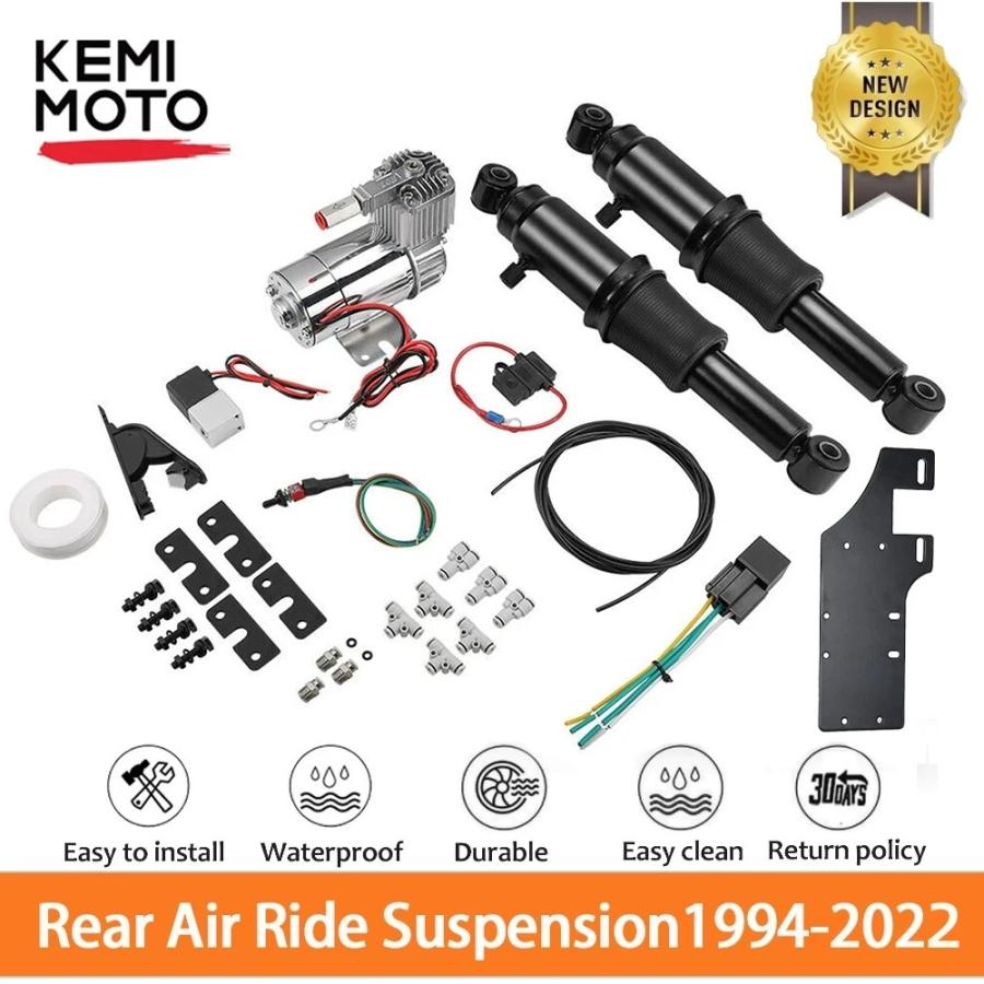 Motorcycle Rear Air Ride Suspension Kit For Touring Electra Glide