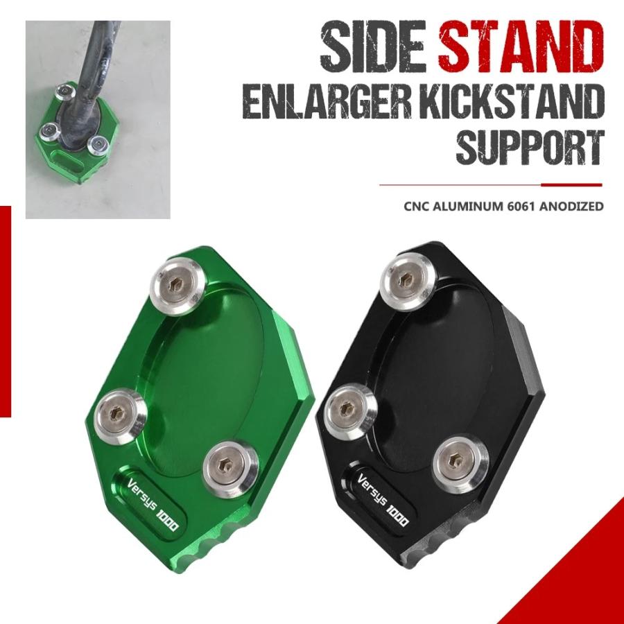 CNC Kickstand Foot Side Stand Extension Pad Support Plate Enlarge For Kawasaki Ninja 1000SX