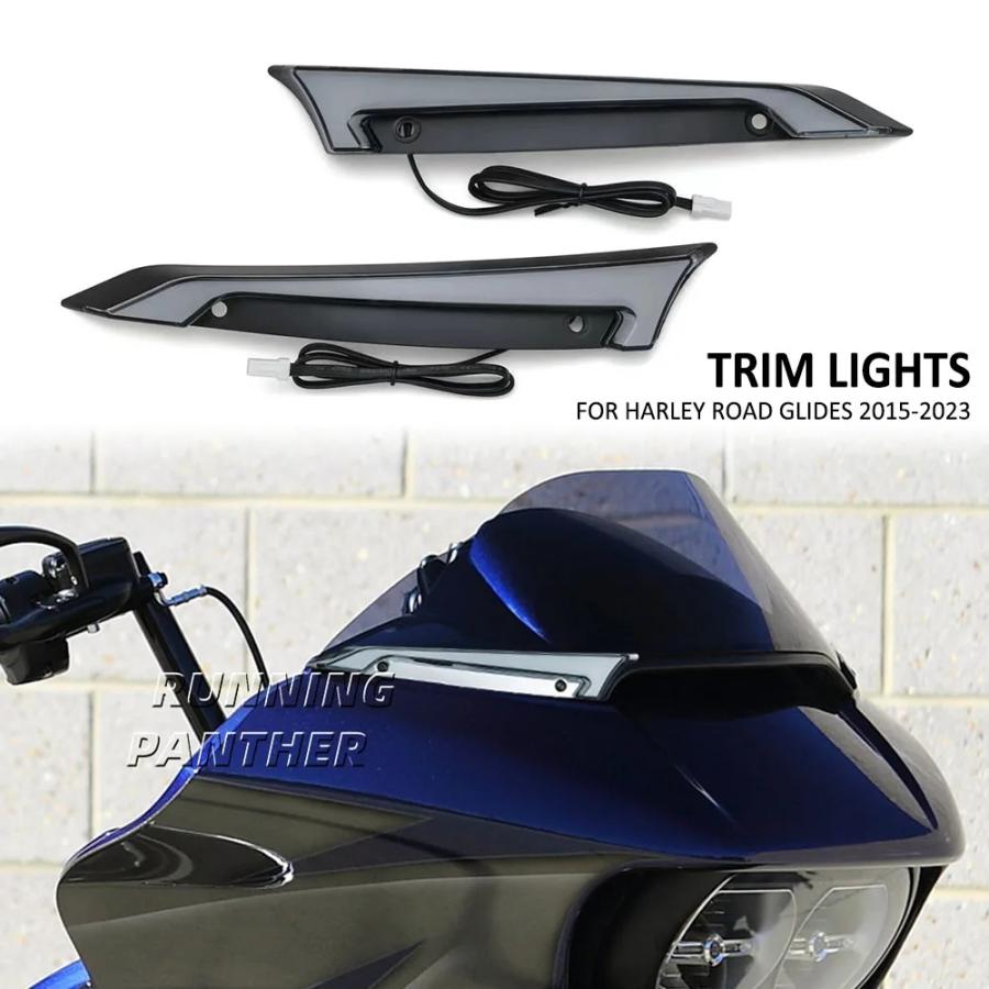 For Harley Road Glides Special 20152023 2022 2021 Motorcycle Chrome Black Tracer Windshield