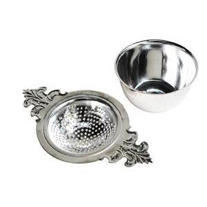 日本製 ティーストレーナーセット クイーン 銀メッキ : ティーセット