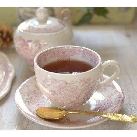 バーレイ ピンクプルナスティーカップ&ソーサーBurleigh